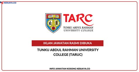 Tunku Abdul Rahman University College (TARUC) ~ Pelbagai Kekosongan Jawatan – KERJAYA