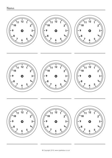 Printable Clock Worksheets