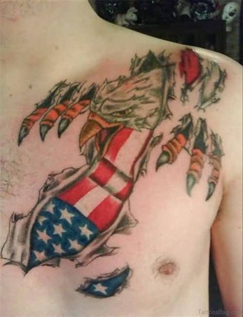 57 Classic Flag Tattoos On Chest