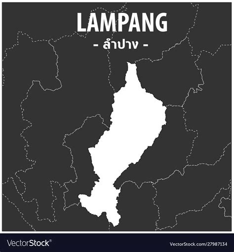 Lampang map province thailand Royalty Free Vector Image