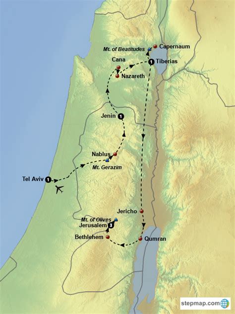 StepMap - Footsteps of Jesus - Landkarte für Israel