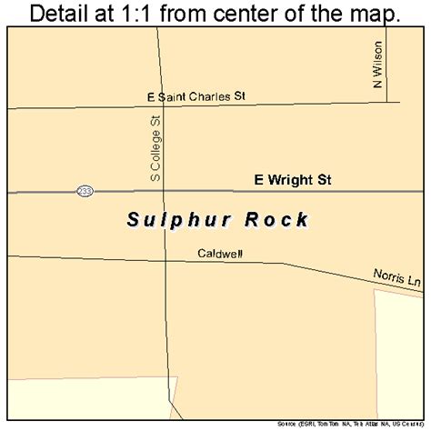 Sulphur Rock Arkansas Street Map 0567730