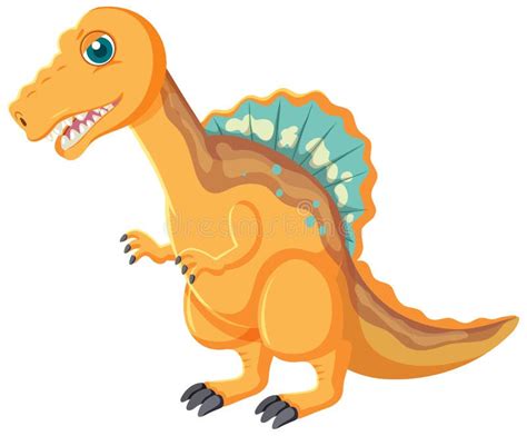 Cute Spinosaurus Dinosaur Cartoon Stock Vector - Illustration of reptile, prehistoric: 249167295