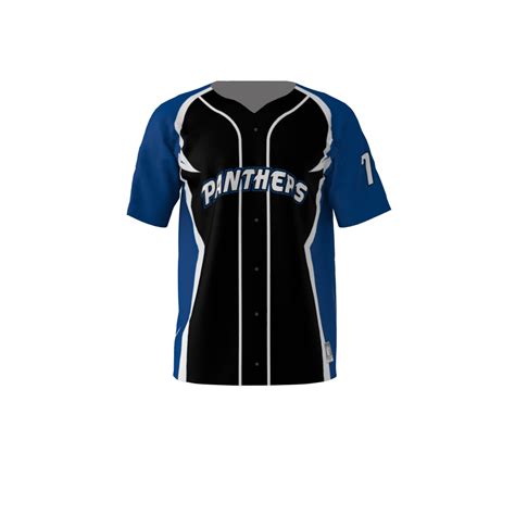 Panthers Black Baseball Jersey | Sublimation Kings