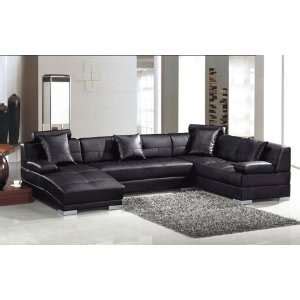 Tempe Modern Black Leather Reclining Sectional Sofa NEW