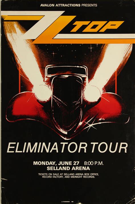 ZZ Top Eliminator Tour Poster