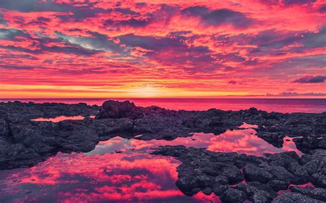 Download Reflection Cloud Ocean Nature Sunset HD Wallpaper