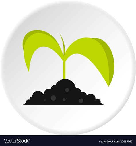 Green seedling in soil icon circle Royalty Free Vector Image