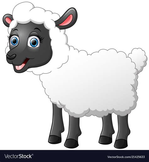 Cute sheep cartoon vector image on VectorStock | Sheep cartoon, Cute ...