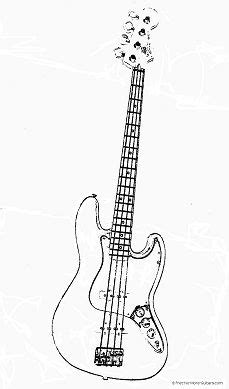 clipart of bass guitar outline - Clipground