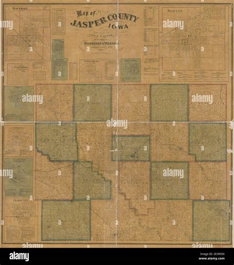 Map of Jasper County, Iowa Stock Photo - Alamy