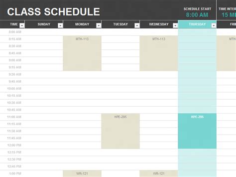 School Schedule Template – denah