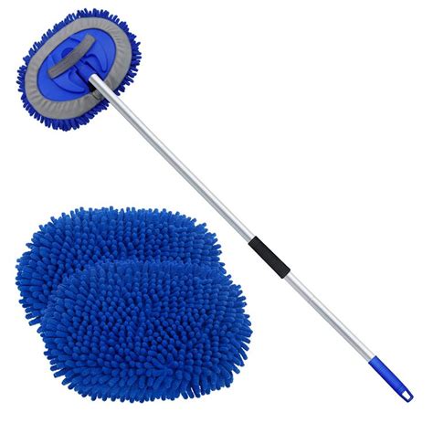 ZZGEN Microfiber Car Wash Brush With Long Handle Car Washing Mop Kit Mitt Sponge Car Cleaning ...