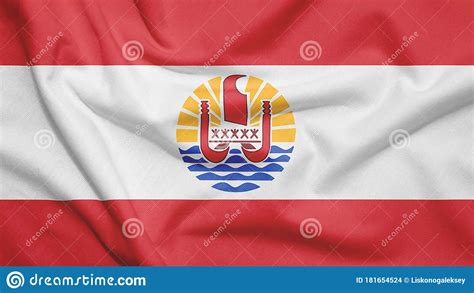 French Polynesia Flag with Fabric Texture Stock Illustration ...