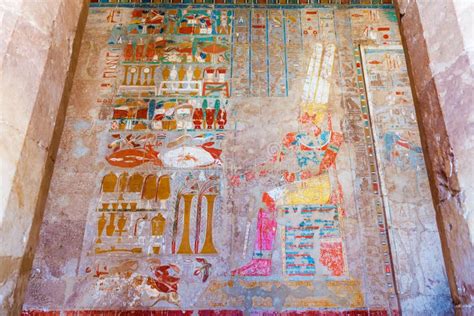 Wall Paintings in Temple of Hatshepsut in Egypt Stock Image - Image of cultures, hatshepsut ...