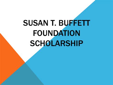 Subject: Susan Thompson Buffett Foundation