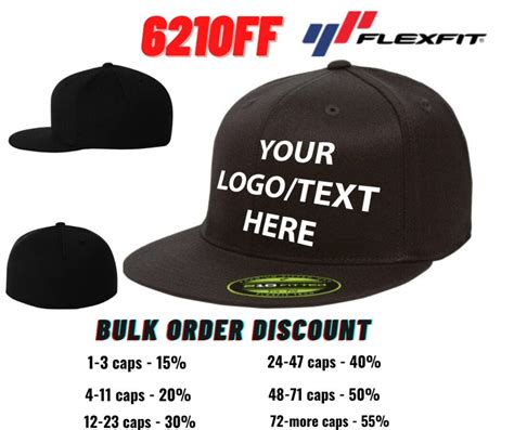 Custom Embroidery Hat, Fitted Cap, Flexfit Hat With Custom Logo or Text ...