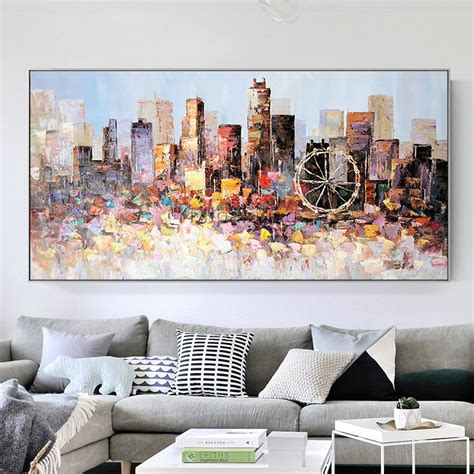 Los Angeles Skyline Oil Painting Original Cityscape Palette - Etsy