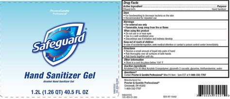 Safeguard Hand Sanitizer (gel) Procter & Gamble Manufacturing Company