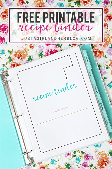 Printable Recipe Book Cover Template