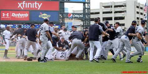 Tigers vs Yankees Brawl August 24, 2017 PIX - In Play! magazine