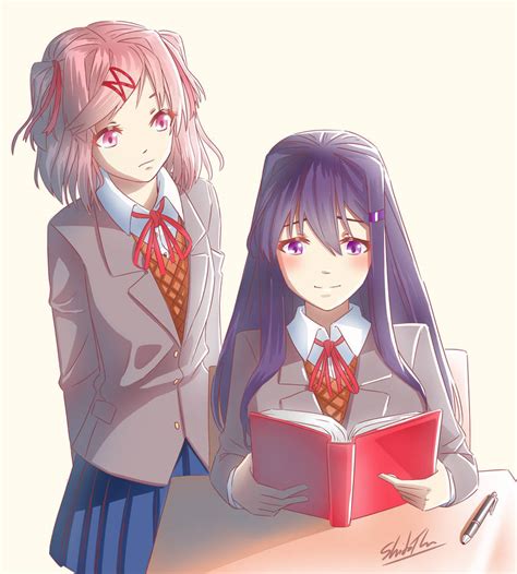 Natsuki x Yuri by ShidoDraws on DeviantArt