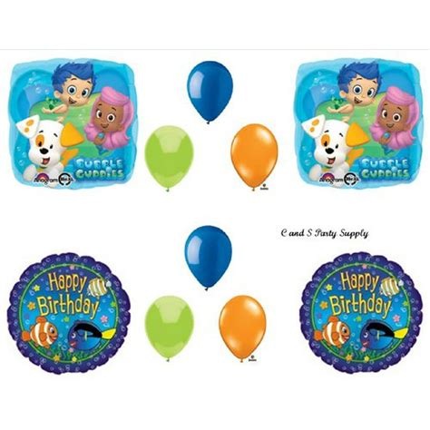 Bubble Guppies Fish 10 PIECE Birthday Party Balloons Decorations Supplies NEW! - Walmart.com ...