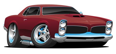 Muscle Car Cartoon Drawings ~ Car Muscle Vector American Cartoon Classic Illustration Big Cars ...