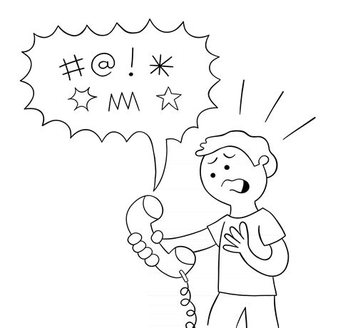 Cartoon bad words are spoken to the man on the phone, swearing 2959092 Vector Art at Vecteezy