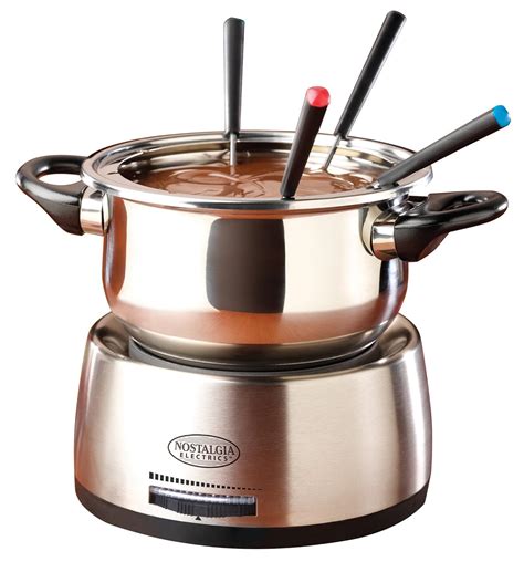 Nostalgia Electric Fondue Pot Set Stainless Steel Cheese Chocolate ...