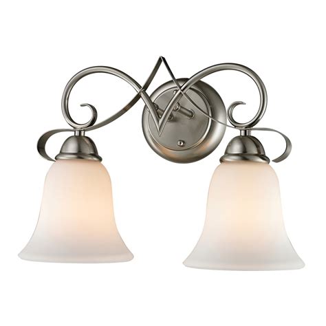 Shop Westmore Lighting Colchester 2-Light Brushed Nickel Bell Vanity Light at Lowes.com