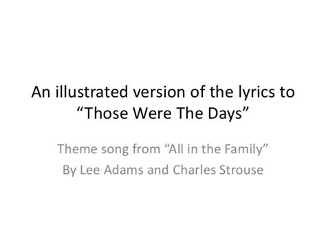 All In The Family Lyrics Theme Song - Theme Image