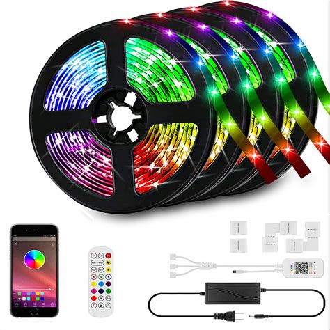 Amazon.com: 66ft/20M LED Strip Lights Kit,LED Tape Strips,RGB LED Light Strips,Sync to Music ...