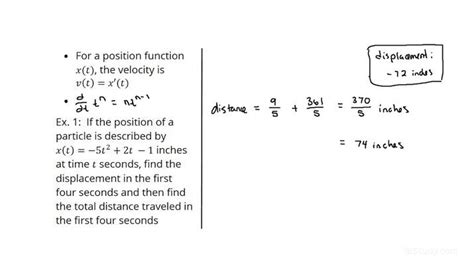 Solving Rectilinear Motion Problems Involving Position using Derivatives | Calculus | Study.com