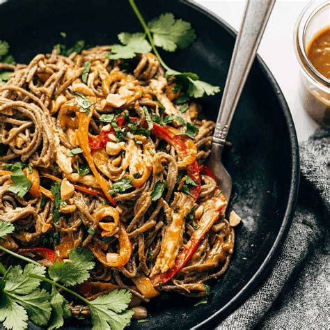 Soba Noodle Salad | Spicy Peanut Chicken Soba Salad Pinch of Yum