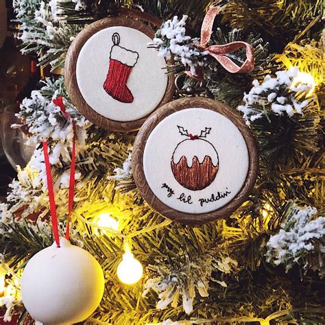 personalised embroidered christmas hoop decoration by house o'fellows ...