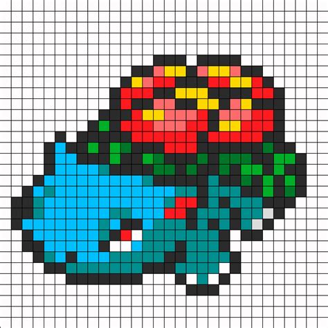 Minecraft Venusaur Pixel Art Grid - Pixel Art Grid Gallery