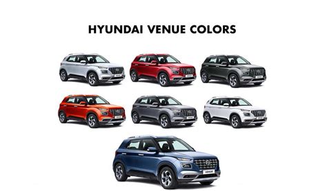 Hyundai Venue Colors: Red, White, Silver, Blue, Orange, Stardust, Deep ...