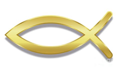 Fish Christian Symbol Ichthys Golden Style Digital Art by Peter Hermes ...