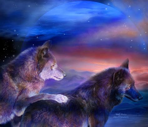 Wolf Mates Mixed Media by Carol Cavalaris | Fine Art America