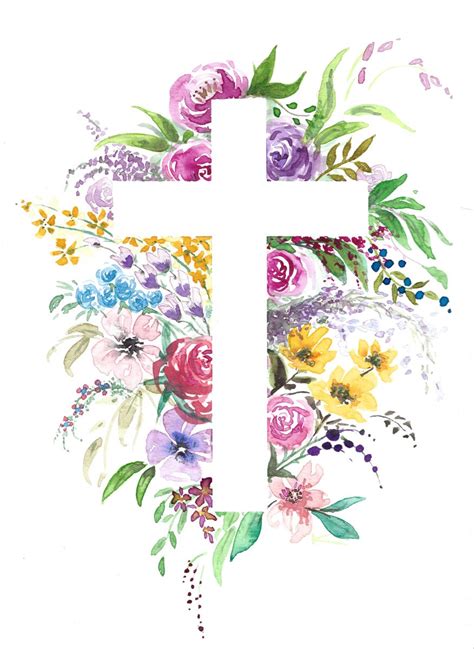 Floral Watercolor Cross in 2023 | Easter paintings, Easter wallpaper ...