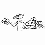 Coloring Pink Panther sketch template