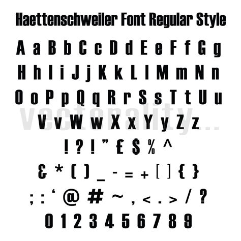 Haettenschweiler Font Regular Style Alphabet Letters Vector - Etsy ...