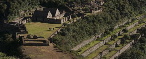 Choquequirao is one of the most remote Inca ruins in the Peruvian Andes, it is similar of the ...