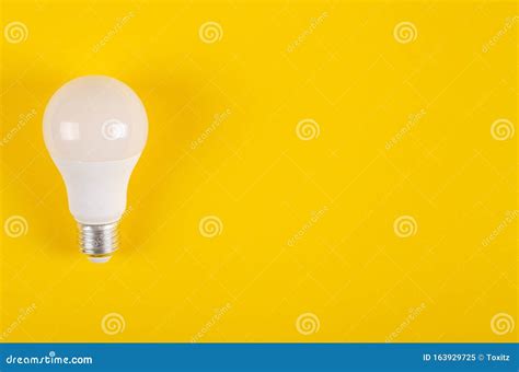LED Light Bulb Composition on Yellow Background Stock Image - Image of bright, energy: 163929725