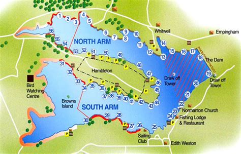 Maps of Rutland Water and fishing locations - RWFF