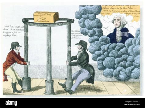 . Federalist poster about 1800. Washington (in heaven)[¿?] tells ...