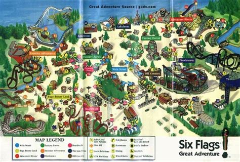 Theme Park Brochures Six Flags Great Adventure Map 1998 - Theme Park Brochures