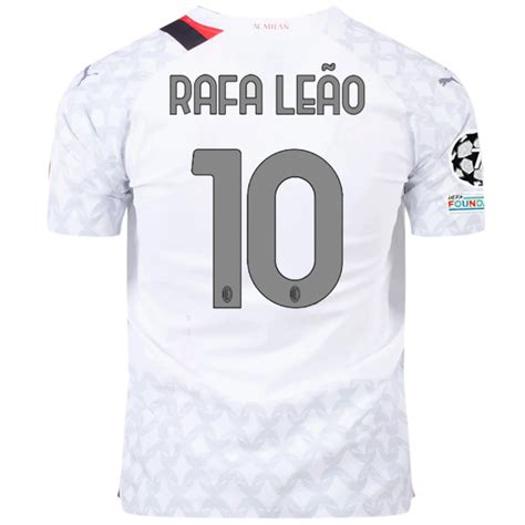 Puma AC Milan Authentic Rafa Leao Away Jersey w/ Champions League Patc ...