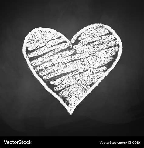 Chalkboard drawing of heart Royalty Free Vector Image